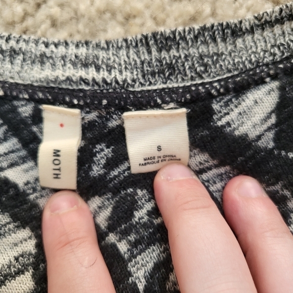 💚HP💚NWOT Anthropologie Moth Cotton/Wool Textured Abstract Sweater Dress - Picture 8 of 11